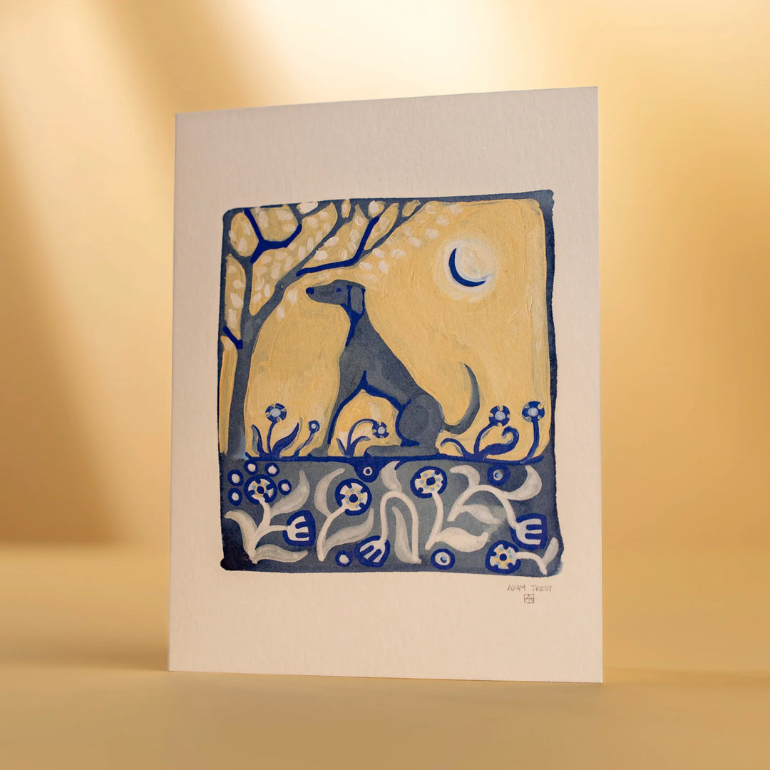 Adam Trest Stationery | Dog Moon Card
