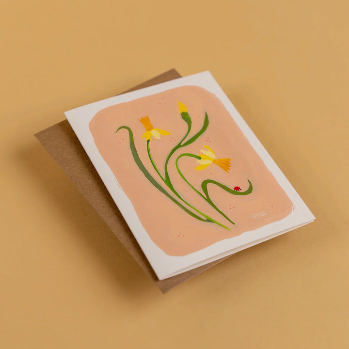 Adam Trest Stationery | Jonquils in Pink Card