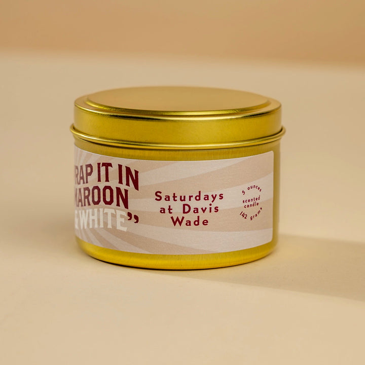 Wrap it in Maroon &amp; White 5 oz. Candle