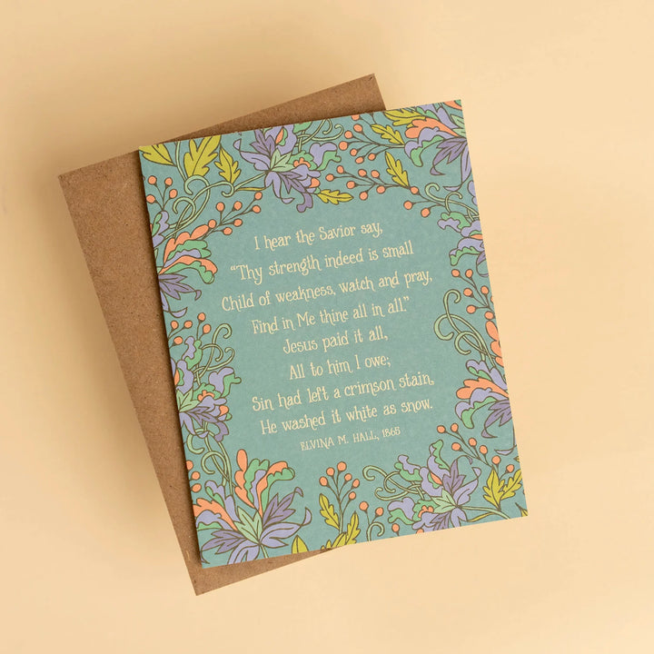 Jesus Paid It All Hymn Greeting Card