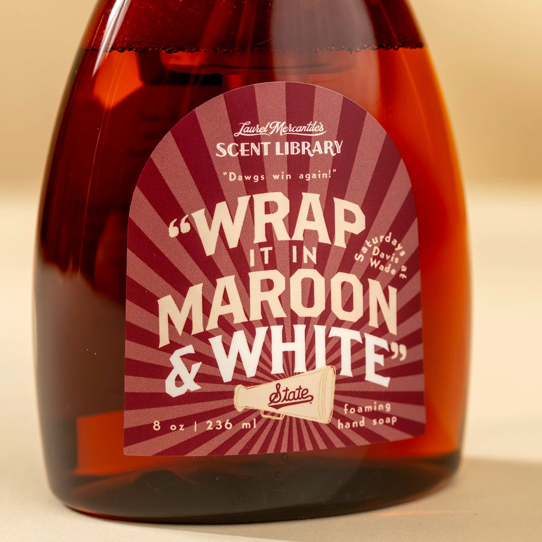 Wrap it in Maroon &amp; White Foaming Hand Soap
